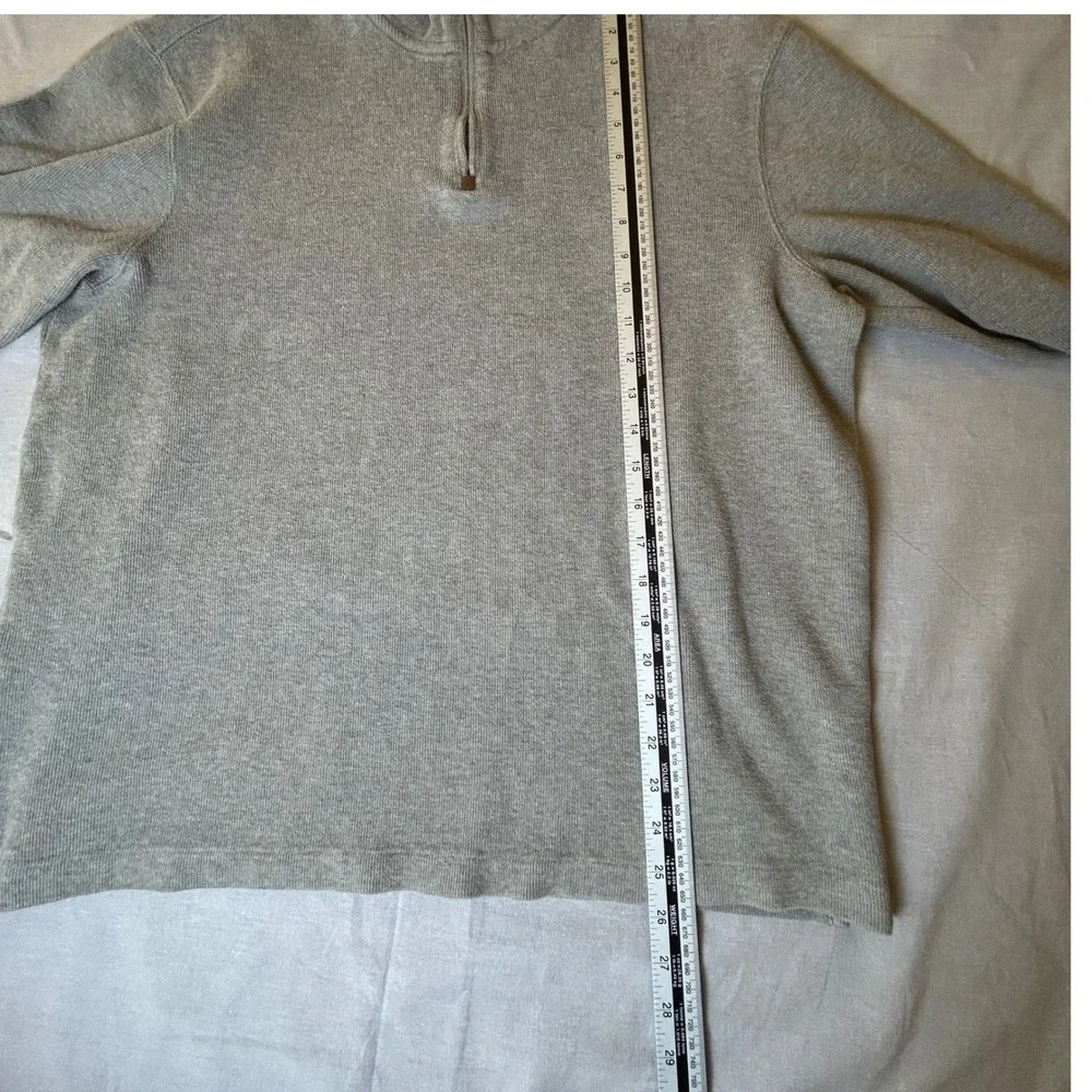Polo Ralph Lauren Men's‎ 1/4 Zip Pullover Sweater Gray 100% Cotton Size Large